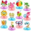 12 Pcs Summer Beach Honeycomb Centerpieces Beach Pool Party Supplies