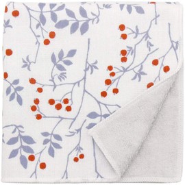 濱 Pattern Japanese taoru semiuxossyu Red Berries Gray