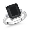 Gem Stone King 5.85 Cttw Black Onyx and White Lab