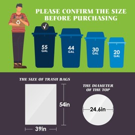 Teivio 1 Gallon(Fit 1-1.2 Gal) 260 Counts Strong Trash Bags 1 Gallon 1.2 Gallon Garbage Bags, Bin Liners, for home office kitchen (Black)