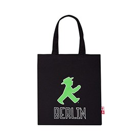 AMPELMANN 108106255 – Cloth Bag – Black with Stop/Go Berlin/Berlin, schwarz