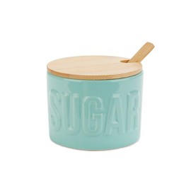 balvi Sugar Bowl Sugar Colour Turquoise Elegant Sugar Bowl for Storing Sugar Made of Ceramic/Bamboo