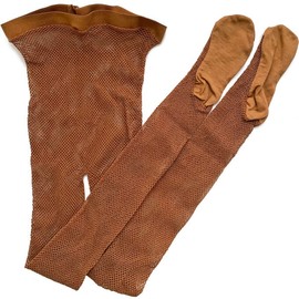 DANCEYOU Professional Fishnet Tights Latin Fishnet Dance Tights for Girls and Women, Professional orange brown