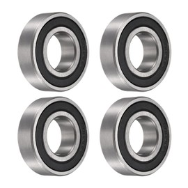 sourcing map 4pcs 6004-2RS Bearing 20x42x12mm, Chrome Steel Double Rubber Seals Precision Bearing, Lubricated Deep Groove Ball Bearings, P6 (ABEC 3)