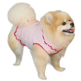 Panfree Pancia Pet Stomach Wrap Dog Clothes, Made in Japan, For Girls, For Small Dogs, Medium Dogs, Cold Protection, 80% Silk, For Dogs, Cats, Dog Clothes, M Size, Beige x Navy