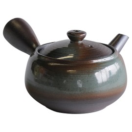 Banko Ware A7136 Nanban Fukugata Teapot No. 1.5 (Circle Net) Blue Glaze
