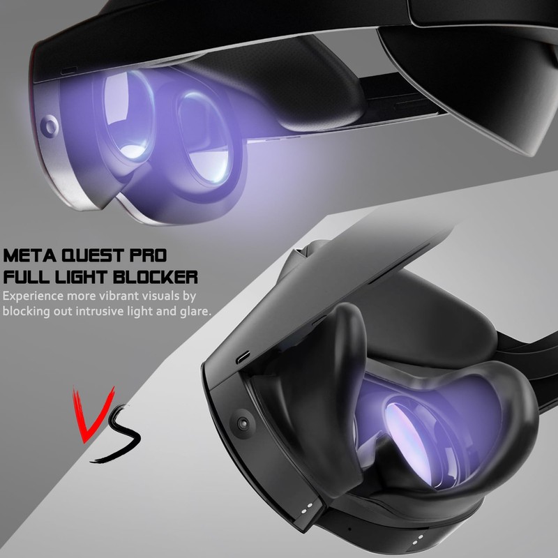 for Quest Pro Full Light Blocker,Silicone Facial Interface Magnetically attaches