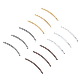 PH PandaHall 240pcs 4 Colors Curved Noodle Tube Beads 35mm Sleek Twist Curved Long Tube Spacer Beads for DIY Wrist Bracelet Anklet Necklace Earring Jewelry Making