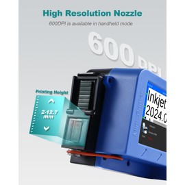 Portable Mini Handheld Inkjet Printer M15 for All Surfaces with Black Fast-Drying Ink Cartridge, 2.8'' Touch Screen Compact Coding Machine for Text, Date, Time, Barcode, Logo, QR Code, Batch Number