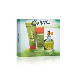 Curve for Men 3 Piece Fragrance Gift Set, Deodorant, Aftershave Balm & Cologne, Spicy Woody Magnetic Scent for Day or Night, 2.5 fl oz