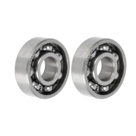 ACROPIX 6201 Deep Groove Ball Bearings P0 12x32x10mm Lubricated Bearings Open Type Silver Tone Scooter Skateboard Wheel - Pack of 2