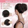 Benehair Human Hair Messy Bun Straight Hair Scrunchies for Women