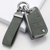 YO&YOYE Compatible with Volkswagen Key Fob Cover with Keychain Leather