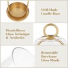 Versatile Metal Candle Holder Set with Handmade Glass Dome,Antique Brass