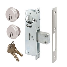 Adams Rite Style Door Lock Mortise Deadbolt & Double Keyed Cylinder Set, in Aluminum (31/32" Backset)