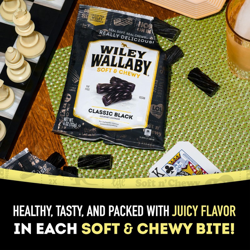 Wiley Wallaby Licorice 4 Ounce Classic Gourmet Soft & Chewy
