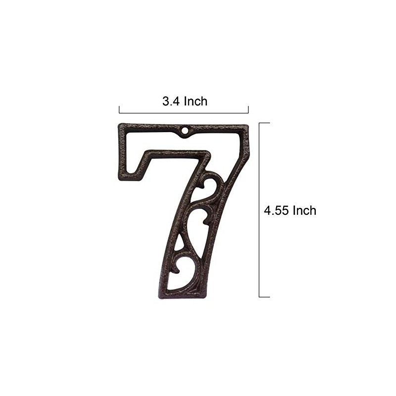 Decorative House Numbers-4.6 Inch High Rustic Cast Iron Home Address