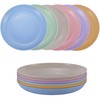 LuckyZone 7 Inches Small Unbreakable Wheat Straw Plates - Reusable