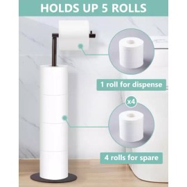 Toilet Paper Holder Stand, Free Standing Toilet Paper Roll Holder for 4 Spare Ro