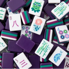 Mahjong  Emerald Acrylic Mahjong Tiles American Mahjong 4-layer Engraved American Mahjong Tiles MagColor: Dark Purple