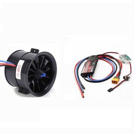 Powerfun CW CCW EDF 70mm Pro CW 12 Blades Ducted Fan with RC Brushless Motor 2100KV 6S with ESC 80A(2~6S) Balance Tested for CW EDF 6S RC Jet Airplane