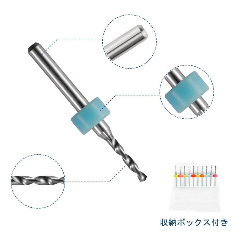 Saipor 1.1-2.0mm PCB Drill Bit, CNC Engraving Drill Bit, Carbide