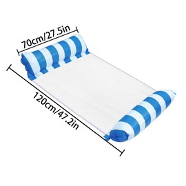 Inflatable Water Hammock, 2 Pcs Multi-Purpose Floating Rafts for Swimming Pool, Beach, Lake, Vacation Fun(Orange & Blue)