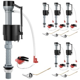 Saillong 6 Set Universal Toilet Tank Replacement Kit, Include Fill Valve, 2 Inch Low Flow Rubber Flapper, Side Mount Toilet Flush Brass Handle, Easy Install Repair Kit