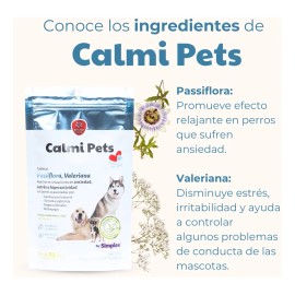 Tabletas Calmi Pets Con Pasiflora Y Valeriana Para Perros