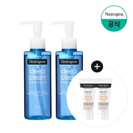Neutrogena Deep Clean Cleansing Oil 200ml x2 + Acne Foam 10g x2 / 뉴트로지나 딥클린 클렌징 오일 200ml x2+(증)아크네폼 10g 2개