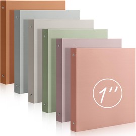 Cholemy 6 Pcs 3 Ring Binder, Heavy Duty Round Binders with 2 Inside Pockets, Holds 8.5" x 11" Paper, for Office Home and College Use(1 Inch,Classic Color)