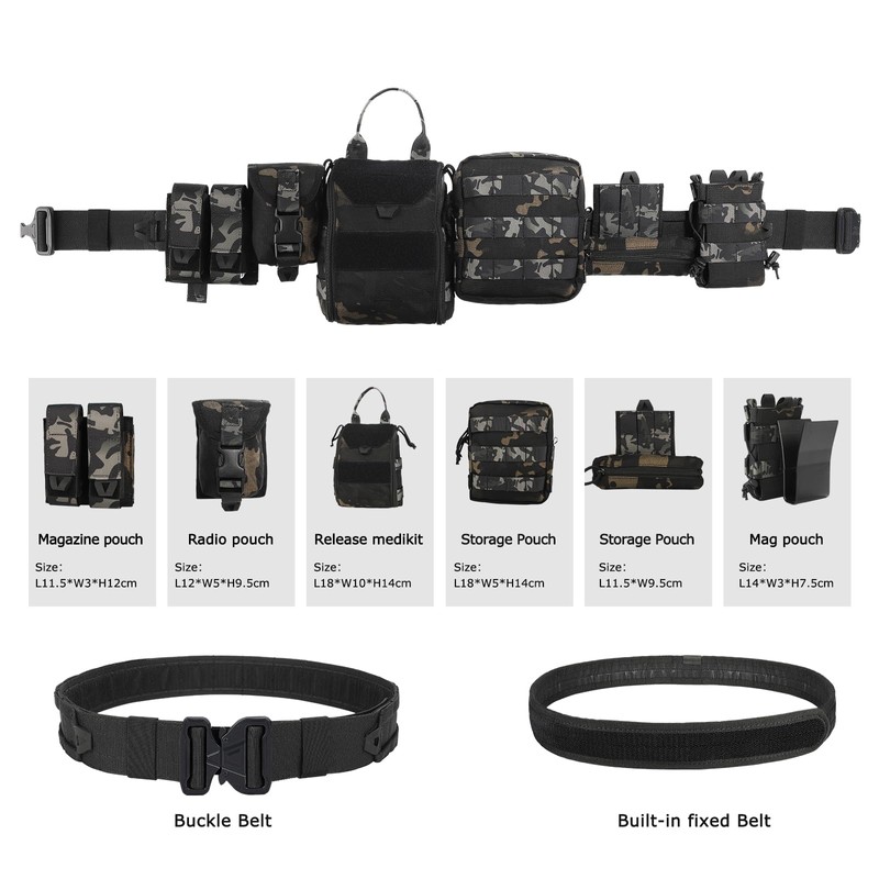 PIKEON Tactical Belt Battle Law Enforcement Molle Airsoft Duty Belt