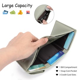 SENDEFN Women's Small Mini Purse Women's Leather Small Wallet Credit Card Holder with RFID Protection for Women Girls, grass green, Fastened