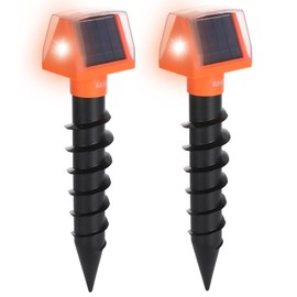 Solar Ultrasonic Mole Repellent 2 Pack, Snake Vole Repellent Outdoor, Deterrent Snake Gopher Chipmunk Vole Groundhogs Rodents in Lawn Garden Yard, Waterproof Sonic Spikes, Outdoor Pest Control Device