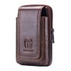 Leather Men Cell Phone Waist Bag Belt Loop Pouch Security