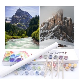 BAISITE Paint by Numbers Kit for Adults Beginners,12" Wx16 L 2 Pack Canvas for Painting Kits for Adults in Colorful Box-PBN265-266