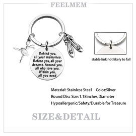 FEELMEM Ballet Dancing Gifts Dance Class Dancer Gift Dance Recitals Gift Behind You All Your Memories Keychain Girl Dance Jewelry Dancer Graduation Gifts