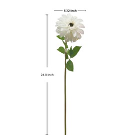 EUEUZLT-Artificial Flowers Fake Flowers-Fall Decorations for Home Silk Flowers Chrysanthemum Outdoor Faux Plants-Flores artificiales para decoracion - 6 Pack 24.8" Long Stem (White/Pink Trace)