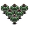 Seimneire 12pcs Dark Green Vintage Ceramic Cabinet Knobs and Drawer
