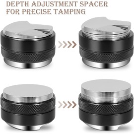 Sesama Coffee Distributor & Tamper Dual Head Coffee Leveler Fits for 54mm Breville Portafilter, Professional Espresso Hand Tampers (51mm)