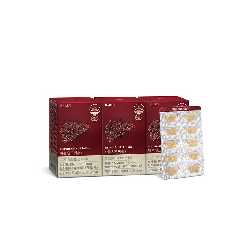 Bareun 건강한약속바른 바른 상쾌하루 밀크씨슬+ 800mg 90정(3개월분) / 실리마린 헛