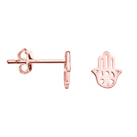 SOFIA MILANI - Women's Earrings 925 Silver - Rose Gold Plated - Hand of Fatima Stud Earring - 20923