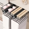 FKKPRVAX Pull Out Closet Rod with Basket, Closet Clothes Hanger