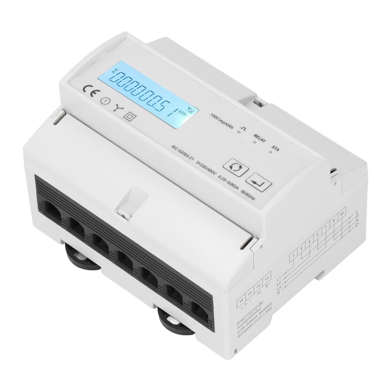 3 Phase Electricity Meter Bidirectional LCD Backlit 85‑270V Input Energy