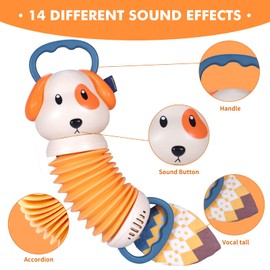 MLRYH Elephant Accordion Baby Toy, Early Development Educational Infant Music Toy Accordion Musical Instrument, Cartoon Cute Handle Baby Toy Learning Toy Gift 1 2 3 Years