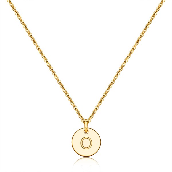 Hidepoo Disc Letter Necklaces Stocking Stuffers - 14K Gold Filled