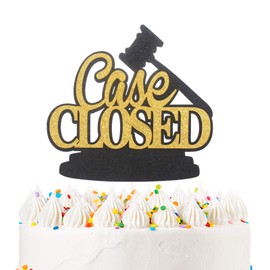 LILIPARTY - Decoración para tarta de graduación, Caso cerrado, Dorado y Negro