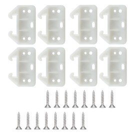 8PCS White Plastic Drawer Slides Guides Replacement Track Rail Brackets with Screws Drawer Glider Parts for Furniture Dressers Wardrobes