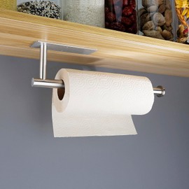 Gewtur Kitchen Roll Holder, Kitchen Roll Holder No Drilling, Kitchen Roll Holder Wall Stainless Steel for Pantry, Sink, Bathroom