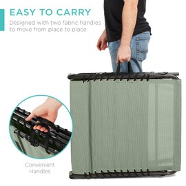 Best Choice Products Patio Chaise Lounge Chair, Portable Outdoor Folding Recliner for Lawn, w/ 8 Positions, Handles, 300lb Capacity - Sage Green